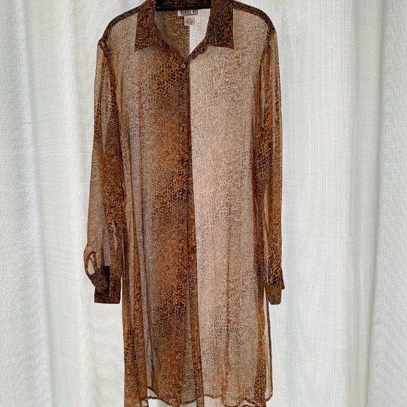 Leopard Print Silk Dress and Duster - Picture 3 of 6